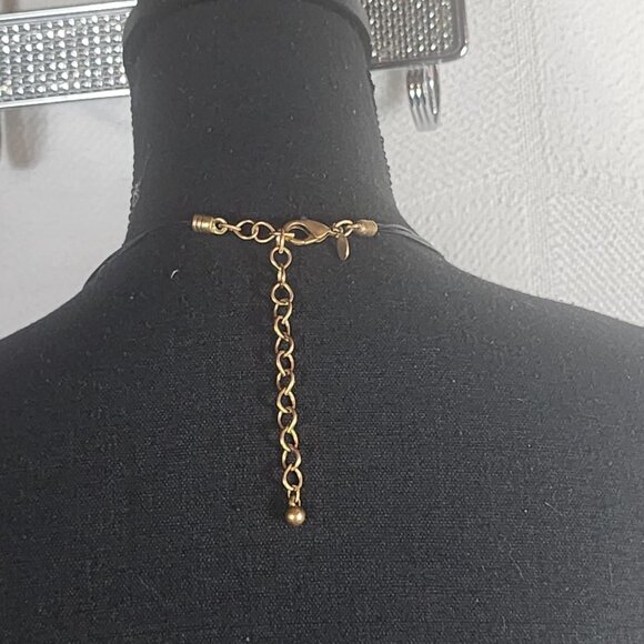 Chico's Vtg Multicolored Enamel Glass and Rhinestone Tile 34"-38.25" Necklace - Picture 9 of 16